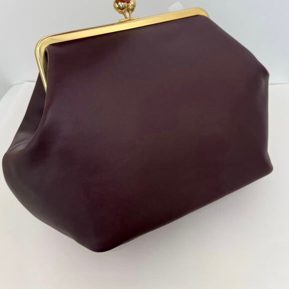 Coach Large Kisslock Frame Bag in Black Currant with Brass Hardware CBR51 - Picture 3 of 11